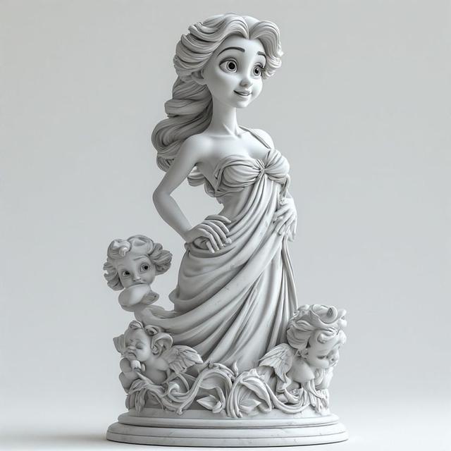 Princess AI generated 3D model thumbnail