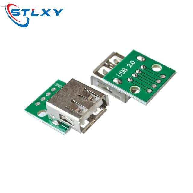 USB-Buchse Typ A  Javino DIY Stecker/ USB zu DIP Adapter 2,54mm 5pin Buchse KIT, USB Female 3D model thumbnail
