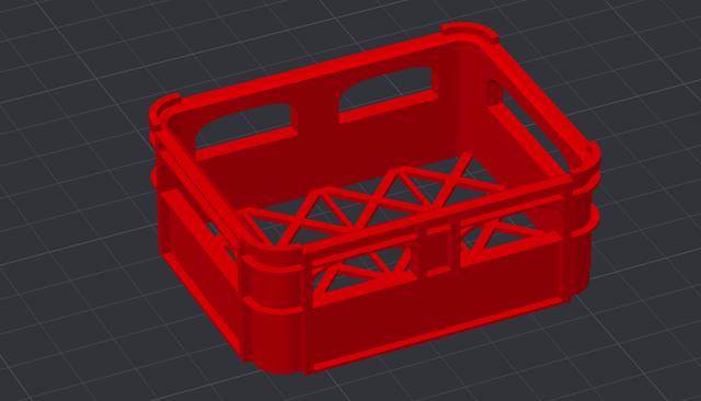 Stackable Half-Height Beer Crate Battery Box 3D model thumbnail