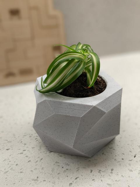 Blocky Planter #3 with drainage hole 3D model thumbnail