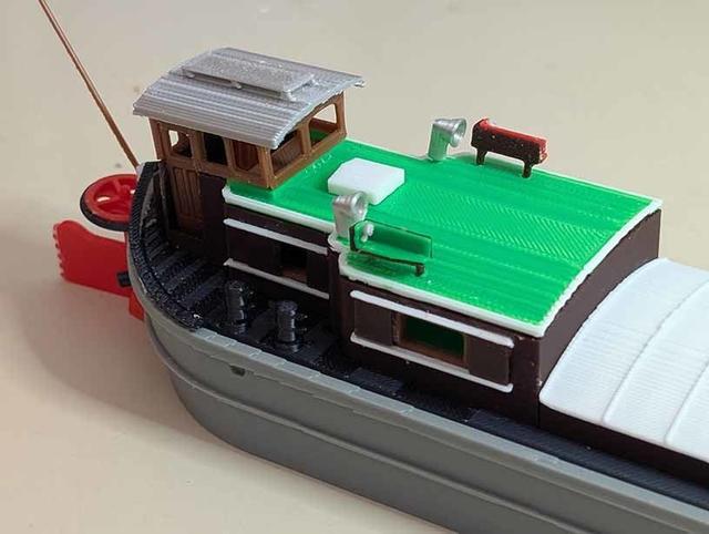 Historical River Barge Willi H0 Scale for Display or Model Railway 3D model thumbnail