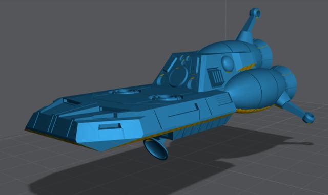 York warship class Destroyer  3D model thumbnail