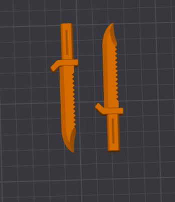 Dummy 13 Knives extended blade and resized to 250% 3D model thumbnail