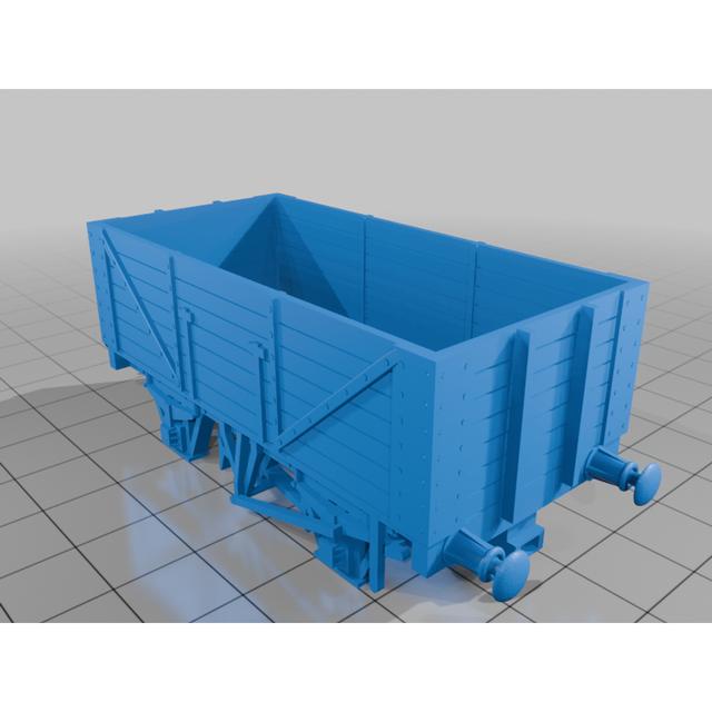 7 Plank Wagon OO Scale 3D model thumbnail