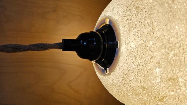 Designer Lithophane Moon Lamp Bayonet Adapter with M40 by 2.5 Pitch Threads 3D model thumbnail