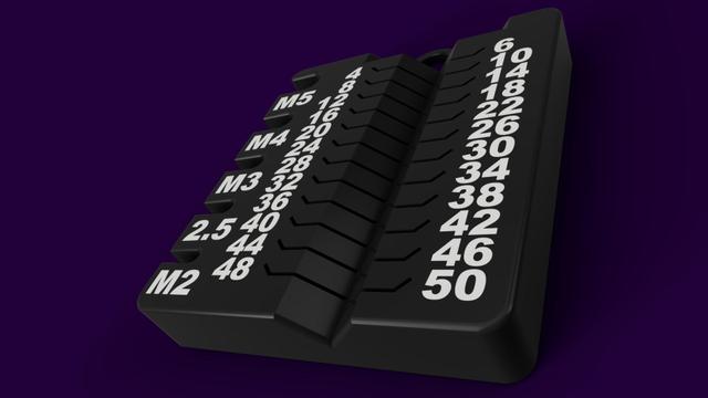 Flat Faced Bolt Measuring tool remix 3D model thumbnail