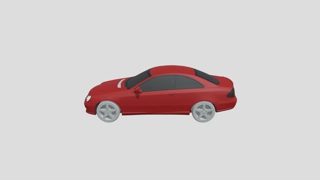 Mercedes CLK 500 2006 lowpoly for 3D-printing 3D model thumbnail