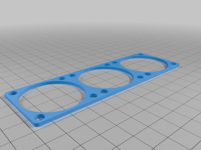 3-fan connector plate/fan bracket for 3x 40mm fan 3D model thumbnail