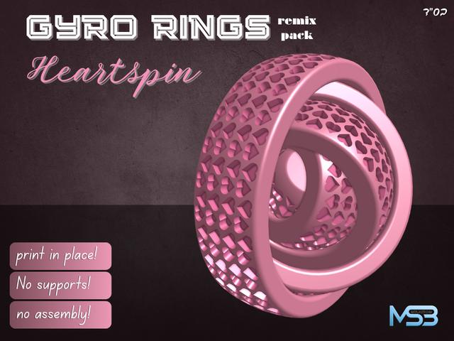 gyro rings- heartspin 3D model thumbnail