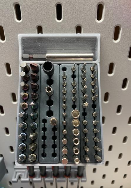 Ikea Skadis Angled Modular Bit Holder (Parametric) 3D model thumbnail