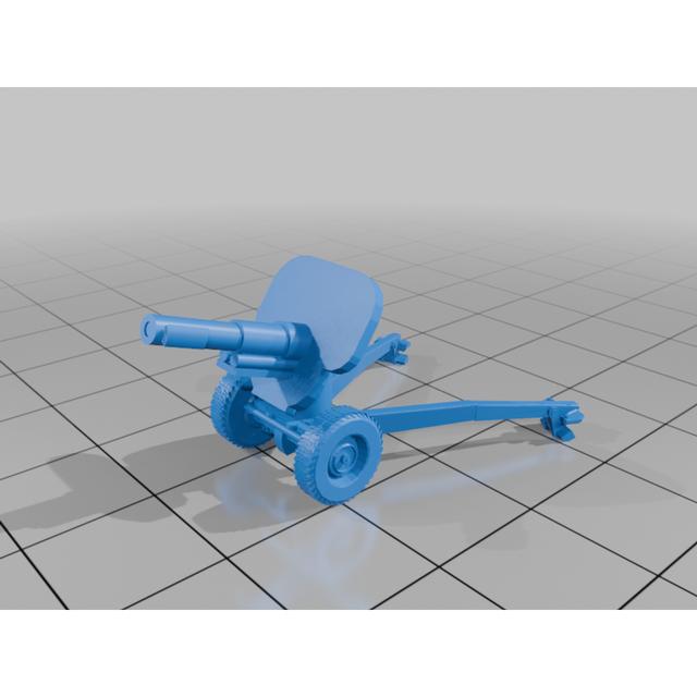 L5 105mm British Artillery 3D model thumbnail