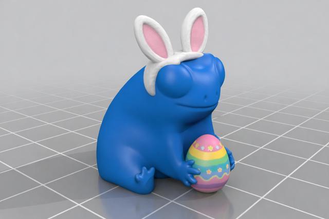 Easter fred frog. The Easter bunny is coming. :) 3D model thumbnail