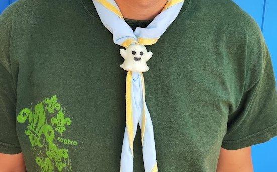 Happy Ghost Scout Neckerchief Woggle 3D model thumbnail