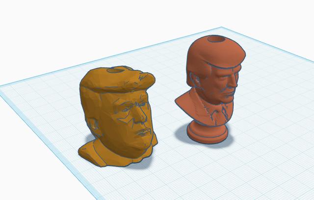 Trump Straw Topper/Beads (2 Versions) 3D model thumbnail