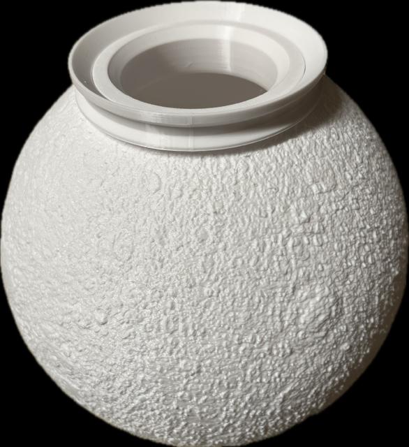 Adapter for 4 inch ceiling fan/light fixture and Solar System Lithophane collection using m75x4 thread. 3D model thumbnail