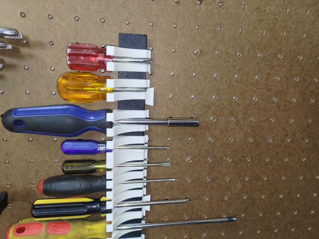 Pegboard Screwdriver Holder - Peglock Rail 3D model thumbnail