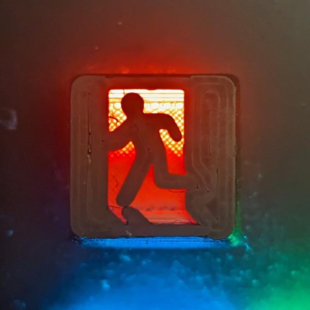 Exit Sign Escape Button Keycap - Two Parted 3D model thumbnail