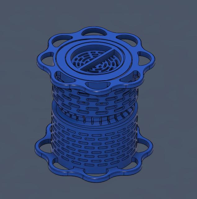 Parametric Adjustable Spool Holder for Silica Gel with Better Venting 3D model thumbnail