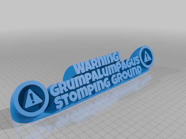 Warning Grumpalumpagus Stomping Ground 3D model thumbnail
