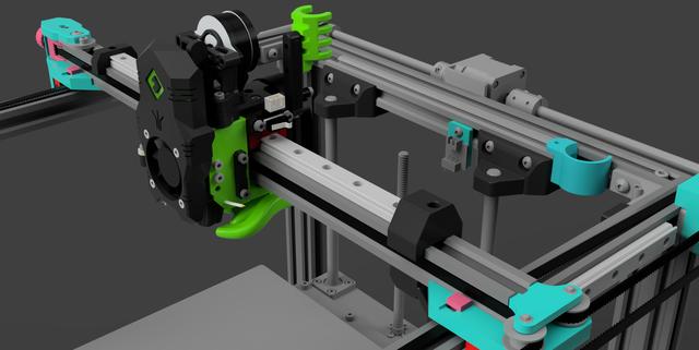 Ender 5 - E34M1 EVA 3 Toolhead - Endorphin & Stock Cartesian - MGN12H Linear Rail / VWheels / Single 6mm Belt / Front / Z Rod drop Brackets 3D model thumbnail
