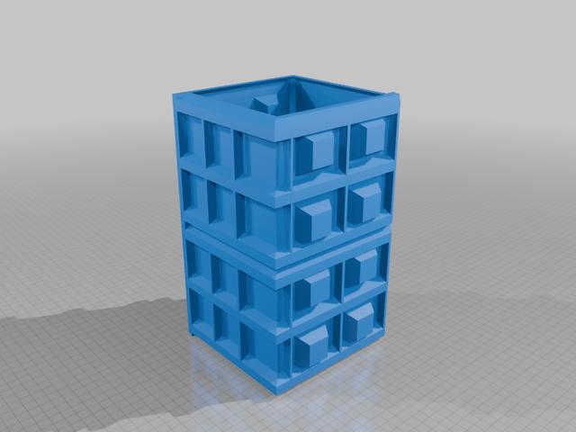 large aircrete or concrete mold or form. for interlocking concrete  3D model thumbnail