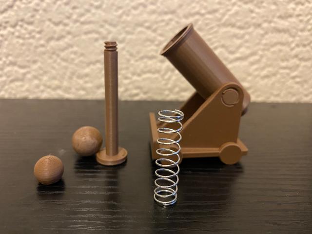 Working Cannon (Not Print in Place) 3D model thumbnail