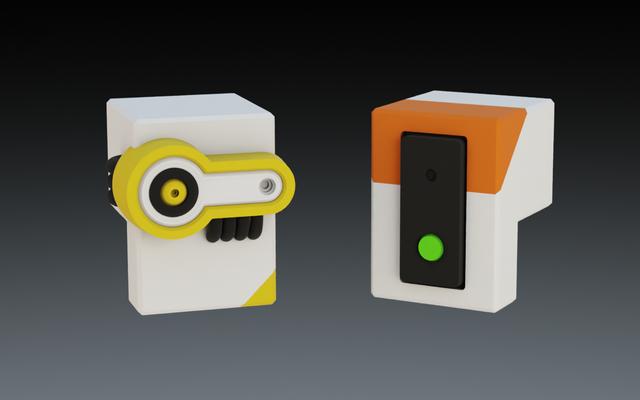 Lucky 13 Head - Multi color - 2 Mech style heads 3D model thumbnail