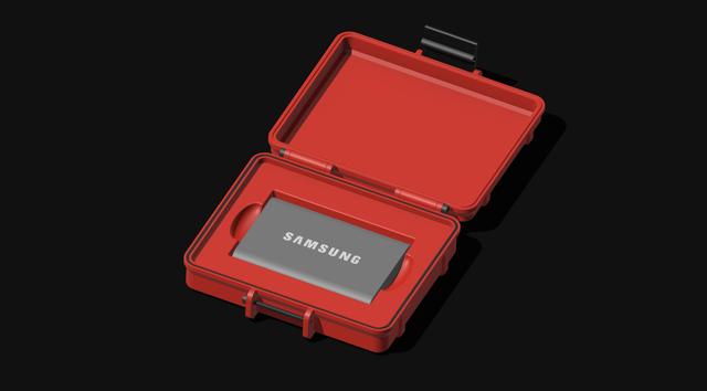Samsung T9 SSD external drive storage box 3D model thumbnail