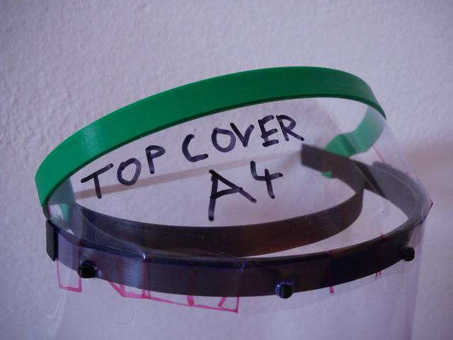 Top Cover Retrofit Splashguard for "3D Face shield - A4 binding sheet - easy punching" by Maciej I 3D model thumbnail