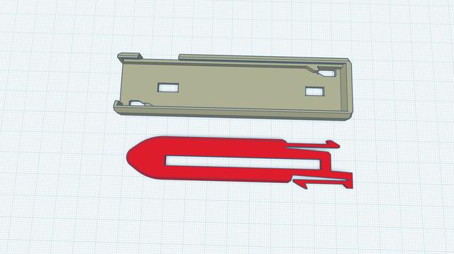 OTF blade and handle, fixed. 3D model thumbnail