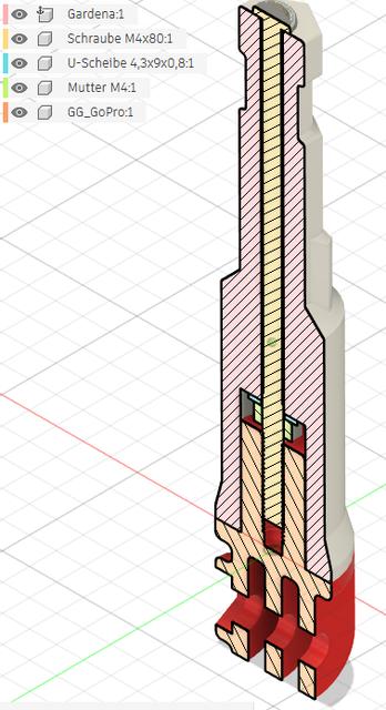 GoPro to Gardena adapter, extra strong 3D model thumbnail