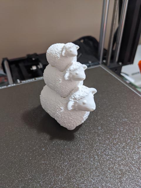 Sheep stack - 3 stackable sheep 3D model thumbnail