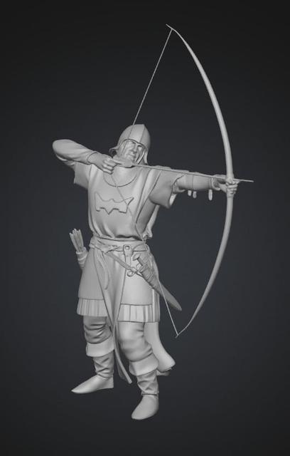 Armored Longbowman 3D model thumbnail