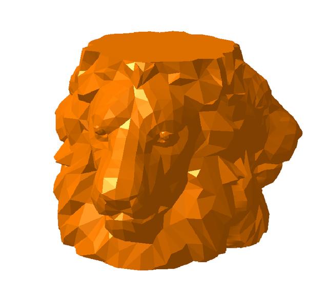 Triple Lion Head Flower Pot 3D model thumbnail