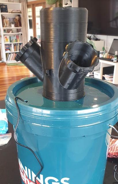 100mm Hydroponic Bucket Adapter 3D model thumbnail