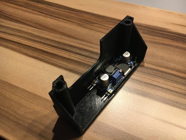 MK3s(+) Black Delta PSU cover with Buck Converter mount and Prusa logo 3D model thumbnail