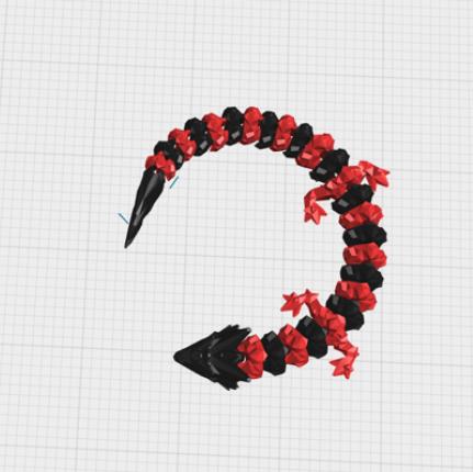 Crystal dragon short tail 3D model thumbnail