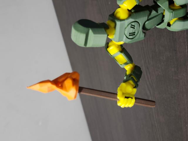 Dummy 13 - Accessories - Torch with Flame. 3D model thumbnail