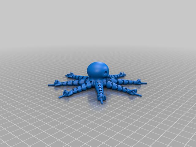 Middle finger octopus 3D model thumbnail