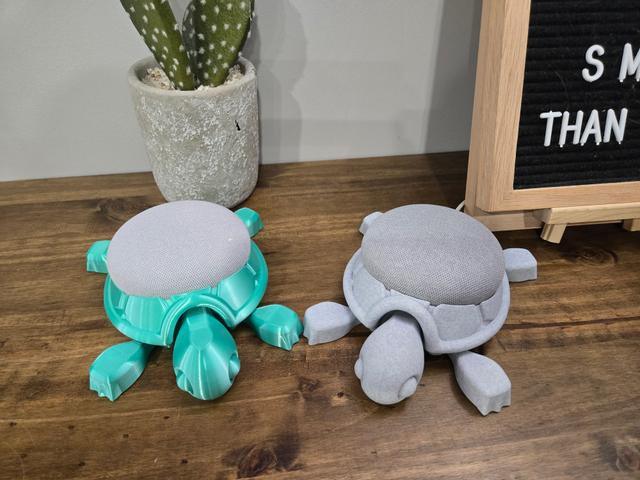 Cutie Baby Turtle Google Home Mini / Nest Mini Holder 3D model thumbnail