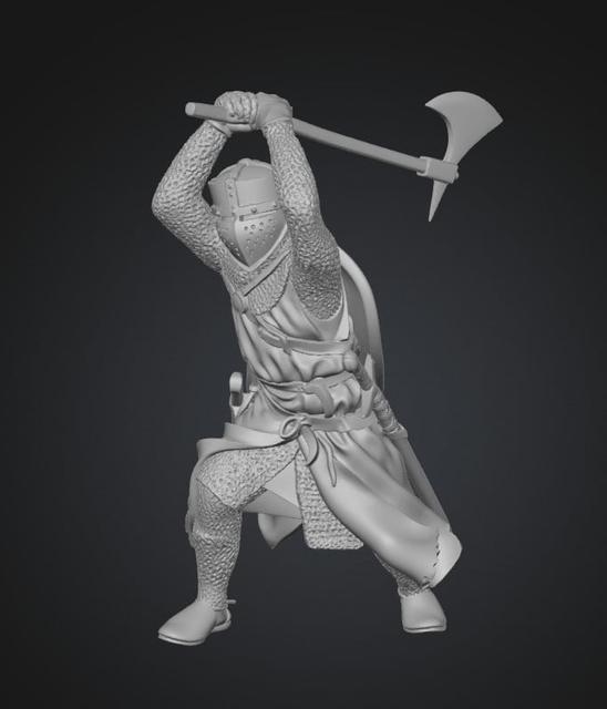 The Knight with the Axe 3D model thumbnail