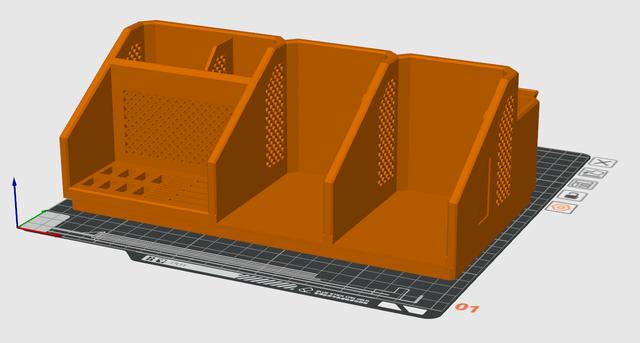 Rugged Desktop Organizer - Bigger Version 3D model thumbnail