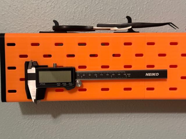 Slightly wider Skadis caliper holder (Neiko large display) 3D model thumbnail