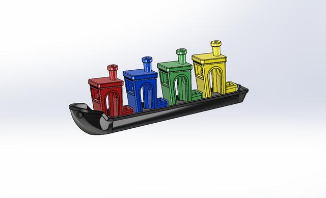 Multi Material Benchy - Rainbow Benchy 3D model thumbnail