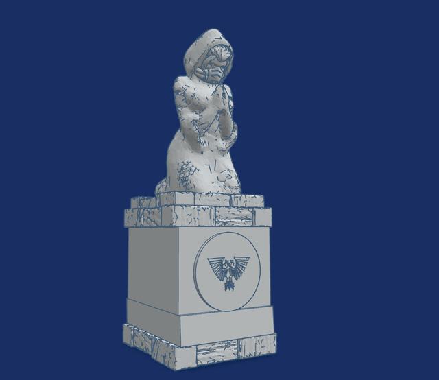 40K Prayer to God Emperor Statue 3D model thumbnail