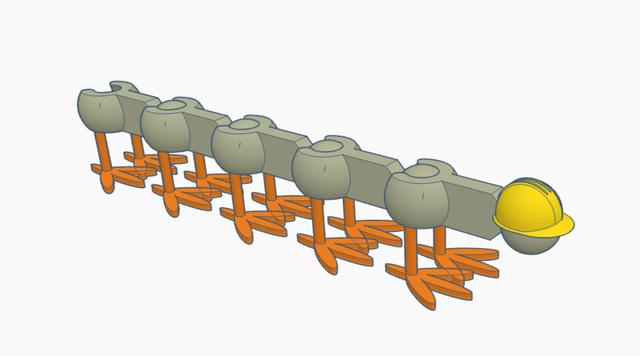 Jointed caterpillar thing 3D model thumbnail