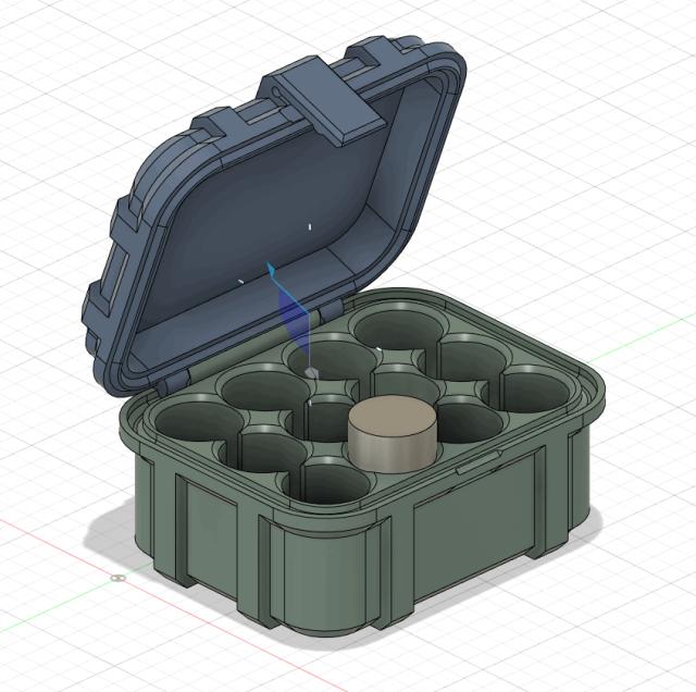 Improved CR123a Battery Rugged Box 3D model thumbnail