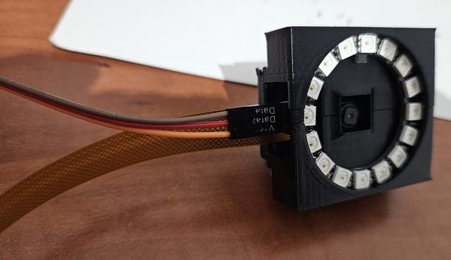 Neopixel led round around rpi camera for articulated arm 3D model thumbnail