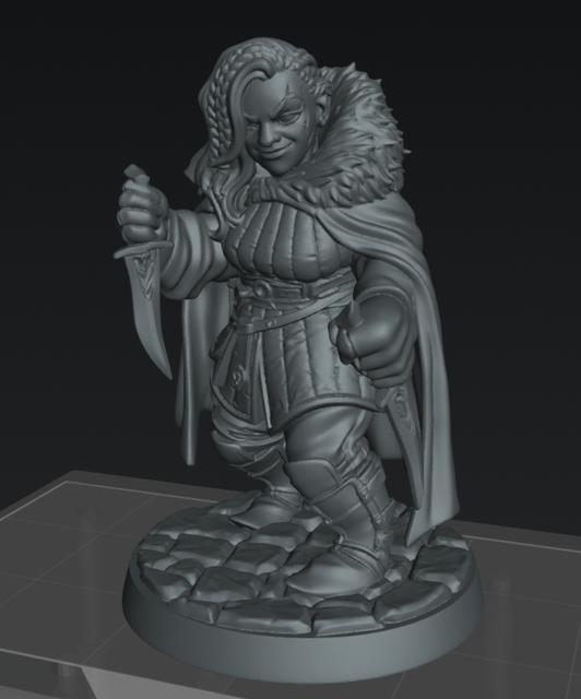 Dwarf Rogue Female 2 3D model thumbnail