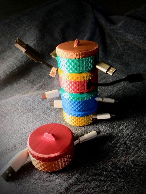 Stackable mod for Charger Cable Organizer 2nd edition 3D model thumbnail